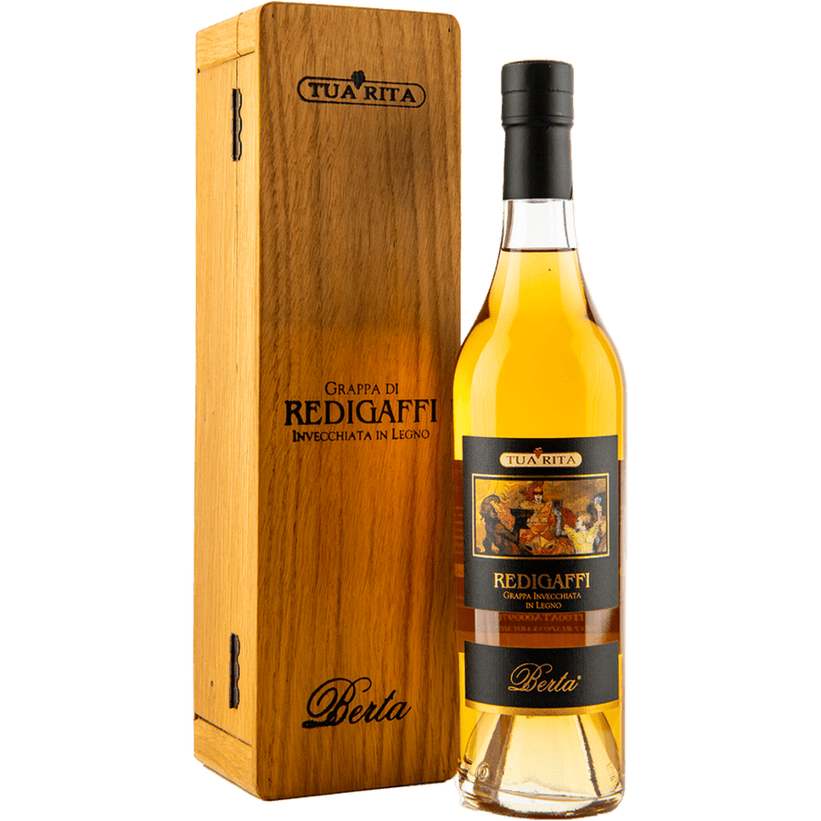 Berta Grappa Redigaffi Tua Rita mit Holzkiste 44% VinoDiverso