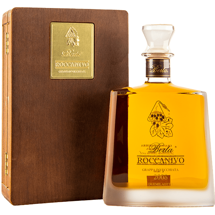 Berta Grappa Roccanivo mit Holzkiste 43% VinoDiverso